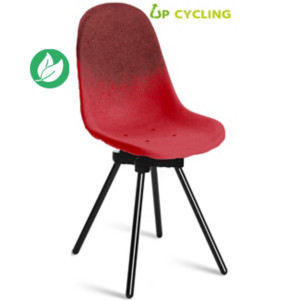 Chaise upcyclée Ida coque plastique Bordeaux et Rouge - 4 pieds métal Noir Chaise upcyclée Ida coque plastique Bordeaux et Rouge - 4 pieds métal Noir