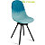 Chaise upcylée Ida coque plastique Bleu et Ciel - 4 pieds métal Noir - 1