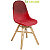 Chaise upcylée Ida coque plastique Bordeaux et Rouge - 4 pieds bois Chêne massif - 1