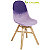 Chaise upcylée Ida coque plastique Violet et Parme - 4 pieds bois Chêne massif - 1