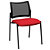 Chaise visiteur BILBAO Maille filet Noir / Tissu Rouge - 1
