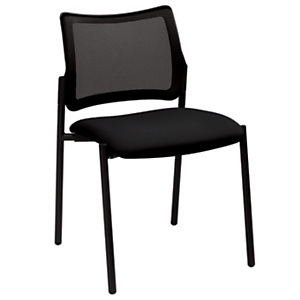 Chaise visiteur BILBAO Maille filet/ Tissu Noir Chaise visiteur BILBAO Maille filet/ Tissu Noir