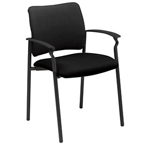 Chaise visiteur BILBAO Tissu rembourré Avec accoudoirs Noir Chaise visiteur BILBAO Tissu rembourré Avec accoudoirs Noir