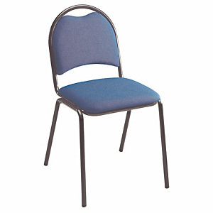 Chaise visiteur Clara - Tissu rembourré - Bleu - Pieds métal Noir Chaise visiteur Clara - Tissu rembourré - Bleu - Pieds métal Noir