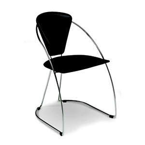 Chaise visiteur Laura - Cuir aggloméré - Noir Chaise visiteur Laura - Cuir aggloméré - Noir