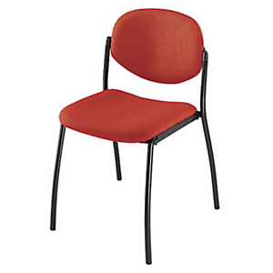 Chaise visiteur Lexia - Tissu - Rouge - Pieds Métal noir Chaise visiteur Lexia - Tissu - Rouge - Pieds Métal noir
