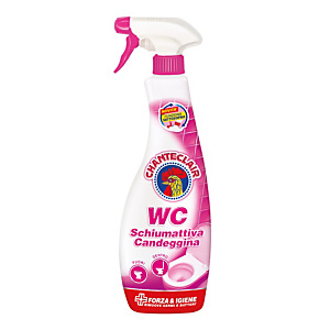 CHANTECLAIR WC Schiumattiva Candeggina con trigger Upside Down, Flacone Spray 625 ml CHANTECLAIR WC Schiumattiva Candeggina con trigger Upside Down, Flacone Spray 625 ml