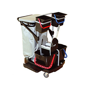 Chariot de ménage compact « black is green » ICA avec presse et housse pour support sac Chariot de ménage compact « black is green » ICA avec presse et housse pour support sac