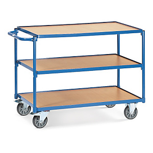 Chariot à plateaux bois charge 300 kg 3 plateaux