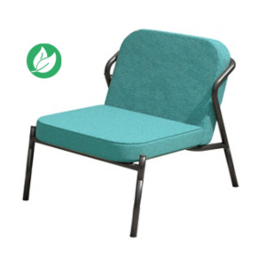 Chauffeuse d'accueil Medso en tissu Bleu - pieds métal Noir Chauffeuse d'accueil Medso en tissu Bleu - pieds métal Noir