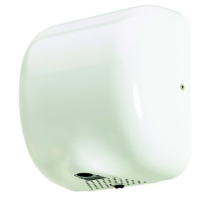 Sèche-mains automatique horizontal - 1400w - zelis - inox brossé aisi 304 (18/10) - blanc 9016 - 1