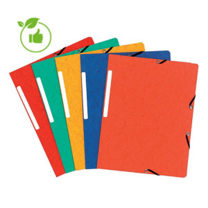 Chemises à élastiques sans rabat Exacompta carte 4,75/10e - 355 g coloris assortis, lot de 10 Chemises à élastiques sans rabat Exacompta carte 4,75/10e - 355 g coloris assortis, lot de 10