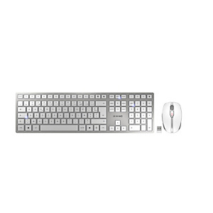 CHERRY DW 9100 SLIM, RF sans fil + Bluetooth, AZERTY, Argent, Souris incluse JD-9100FR-1 CHERRY DW 9100 SLIM, RF sans fil + Bluetooth, AZERTY, Argent, Souris incluse JD-9100FR-1