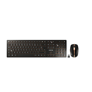 CHERRY DW 9100 SLIM, RF sans fil + Bluetooth, AZERTY, Noir, Souris incluse JD-9100FR-2 CHERRY DW 9100 SLIM, RF sans fil + Bluetooth, AZERTY, Noir, Souris incluse JD-9100FR-2