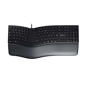 CHERRY KC 4500 ERGO Clavier ergonomique filaire, noir, USB, AZERTY - FR, Taille réelle (100 %), USB, AZERTY, Noir JK-4500FR-2 CHERRY KC 4500 ERGO Clavier ergonomique filaire, noir, USB, AZERTY - FR, Taille réelle (100 %), USB, AZERTY, Noir JK-4500FR-2