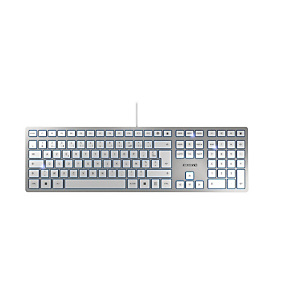 CHERRY KC 6000 SLIM Clavier filaire, blanc/argent, USB, AZERTY - FR, Taille réelle (100 %), Avec fil, USB, AZERTY, Argent, Blanc JK-1600FR-1 CHERRY KC 6000 SLIM Clavier filaire, blanc/argent, USB, AZERTY - FR, Taille réelle (100 %), Avec fil, USB, AZERTY, Argent, Blanc JK-1600FR-1