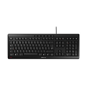 CHERRY STREAM KEYBOARD Clavier filaire, noir, USB, AZERTY - FR, Taille réelle (100 %), USB, Clavier mécanique, AZERTY, Noir JK-8500FR-2