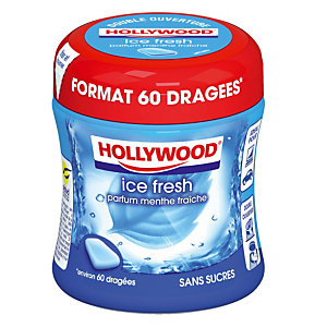 Chewing gum Hollywood Ice Fresh, 60 dragées, sans sucres