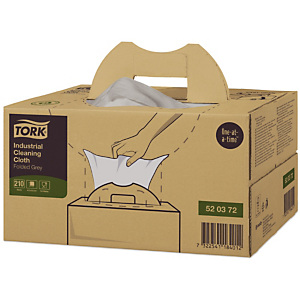 Chiffons de nettoyage industriel gris Tork, boite Handy-box de 210 Chiffons de nettoyage industriel gris Tork, boite Handy-box de 210