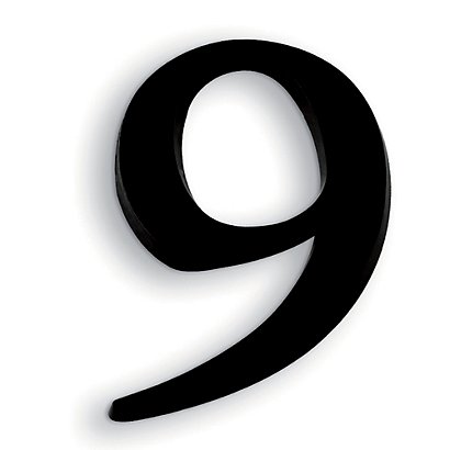 Chiffre autocollant « 9 » en relief, 40 mm, noir, lot de 5 - 1