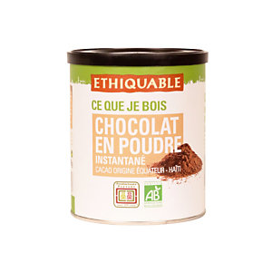 Chocolat en poudre Ethiquable, boîte de 400 g