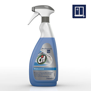 Cif Pro Formula Nettoyant liquide Fenêtre et multi-surfaces professionnel bleu - Spray 750 ml