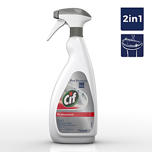 Cif Professional 2 en 1 Limpiador baños spray líquido rojo, 750 ml Cif Professional 2 en 1 Limpiador baños spray líquido rojo, 750 ml