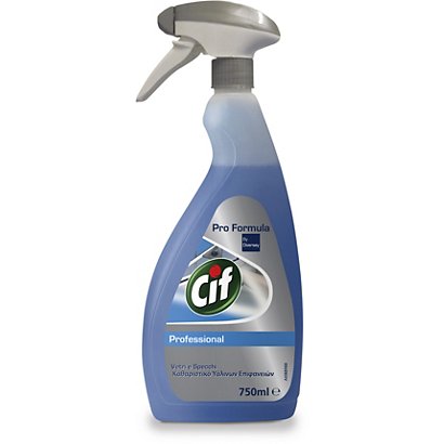 Cif Professional Detergente multiuso per vetri e specchi, Flacone spray 750 ml