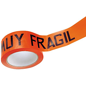 Cinta de embalar PVC mensaje MUY FRÁGIL 55 mm x 66 m naranja Cinta de embalar PVC mensaje MUY FRÁGIL 55 mm x 66 m naranja
