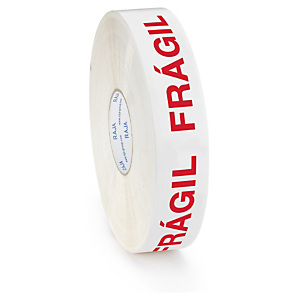 Cinta de polipropileno de mención FRÁGIL para máquina precintadora RAJA® Cinta de polipropileno de mención FRÁGIL para máquina precintadora RAJA®