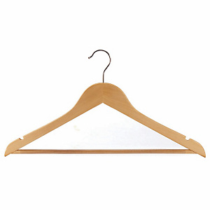 Cintres antidérapants JVD bois naturel, lot de 50 Cintres antidérapants JVD bois naturel, lot de 50