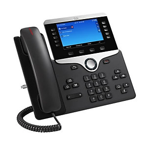 Cisco 8841, Téléphone IP, Noir, Argent, Combiné filaire, Sur bureau/mural, Numérique, 12,7 cm (5'') CP-8841-K9=