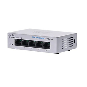 Cisco CBS110, Non-géré, L2, Gigabit Ethernet (10/100/1000), Full duplex, Grille de montage, 1U CBS110-5T-D-EU Cisco CBS110, Non-géré, L2, Gigabit Ethernet (10/100/1000), Full duplex, Grille de montage, 1U CBS110-5T-D-EU