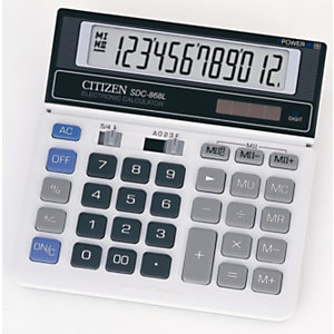 CITIZEN Calcolatrice da tavolo SDC868L, 12 cifre, Nero/grigio chiaro