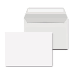 Clair Alfa Enveloppe extra blanche C6 114 x 162 mm 80g sans fenêtre bande auto-adhésive - Boîte de 500
