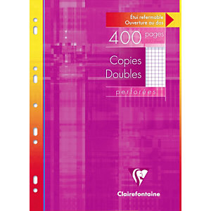 Clairefontaine 400 pages de copies doubles 5x5 A4 (210 x 297 mm) Blanc 90g/m²