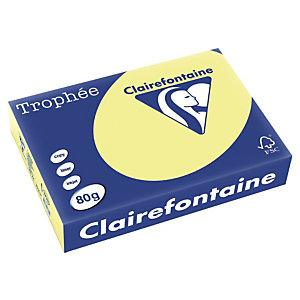 CLAIREFONTAINE 5 RAM Trophée, Papier Couleur pour Jet d'encre et Laser, 500 feuilles, A4, 80 g, jonquille