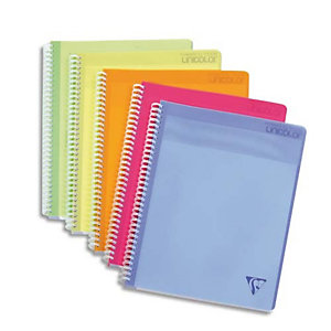 CLAIREFONTAINE Cahier Linicolor Meetingbook spirale polypropylène 160 pages format A4+. Coloris assortis