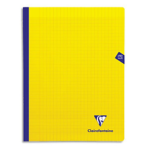 CLAIREFONTAINE Cahier MIMESYS brochure cousue 192 pages Séyès 24x32. Couverture polypropylène Jaune