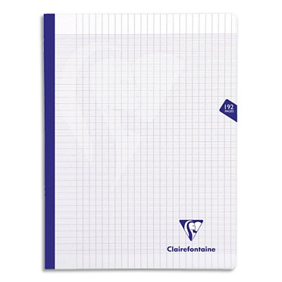 CLAIREFONTAINE Cahier Mimesys brochure cousue 192 pages Seyès 24x32. Couverture polypropylène incolore