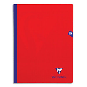 CLAIREFONTAINE Cahier Mimesys brochure cousue 192 pages Seyès 24x32. Couverture polypropylène Rouge