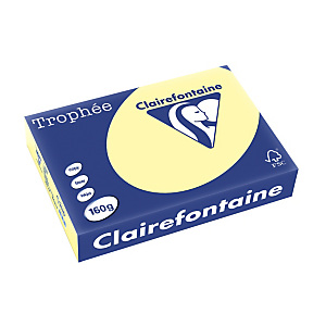 Clairefontaine Carta a colori multiuso Trophée A4 160 g/m², Giallo canarino pastello (confezione 250 fogli) Clairefontaine Carta a colori multiuso Trophée A4 160 g/m², Giallo canarino pastello (confezione 250 fogli)