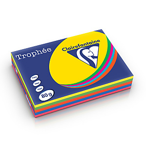 Clairefontaine Carta a colori multiuso Trophée A4 80 g/m², Colori assortiti (confezione 500 fogli) Clairefontaine Carta a colori multiuso Trophée A4 80 g/m², Colori assortiti (confezione 500 fogli)