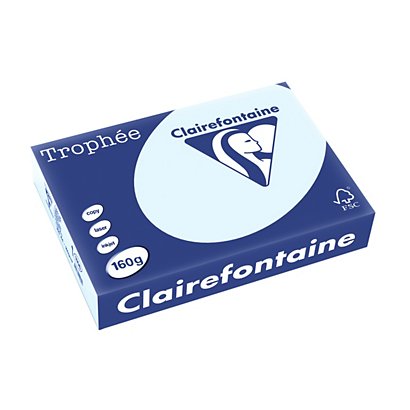 Clairefontaine Carta multiuso a colori Trophée A4, 160 g/m², Azzurro pastello (risma 250 fogli) - 1