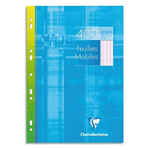 CLAIREFONTAINE Copies simples format 21x29,7cm 400 pages grands carreaux Seyès Blanc 90g sous étui carton CLAIREFONTAINE Copies simples format 21x29,7cm 400 pages grands carreaux Seyès Blanc 90g sous étui carton
