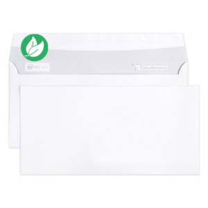 Clairefontaine Enveloppe blanche DL 110 x 220 mm 80g sans fenêtre - autocollante bande protectrice - Lot de 50 Clairefontaine Enveloppe blanche DL 110 x 220 mm 80g sans fenêtre - autocollante bande protectrice - Lot de 50