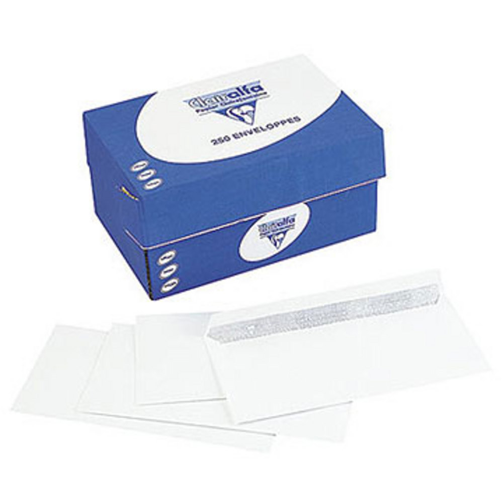 Clairefontaine Enveloppe blanche Premium C5 162 x 229 mm 90g fenêtre 45 x 100 mm - autocollante bande protectrice - Lot de 250