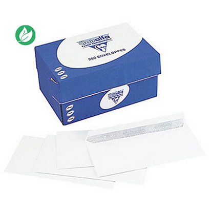 250 Enveloppes blanches C5 autocollantes 90 g/m² Clairalfa - JPG