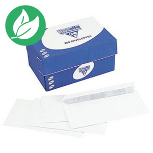 Clairefontaine Enveloppe extra blanche Premium C5 162 x 229 mm 90g sans fenêtre fermeture bande auto-adhésive - Boîte de 250
