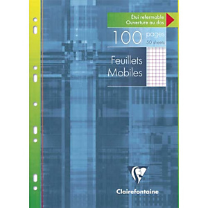CLAIREFONTAINE Etui 100 pages copies simples perforées Blanches grand format A4 petits carreaux 5x5 margé CLAIREFONTAINE Etui 100 pages copies simples perforées Blanches grand format A4 petits carreaux 5x5 margé